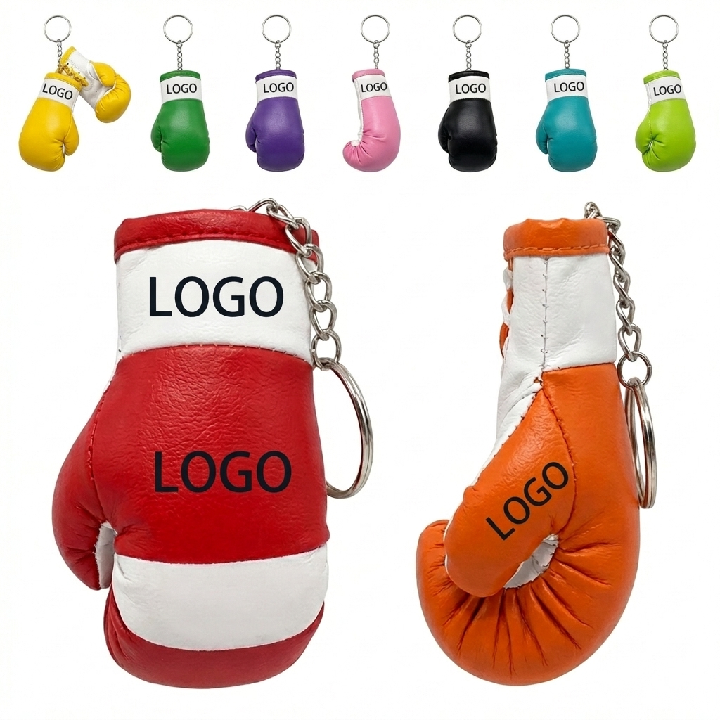Multicolor Boxing Glove Keychain Set