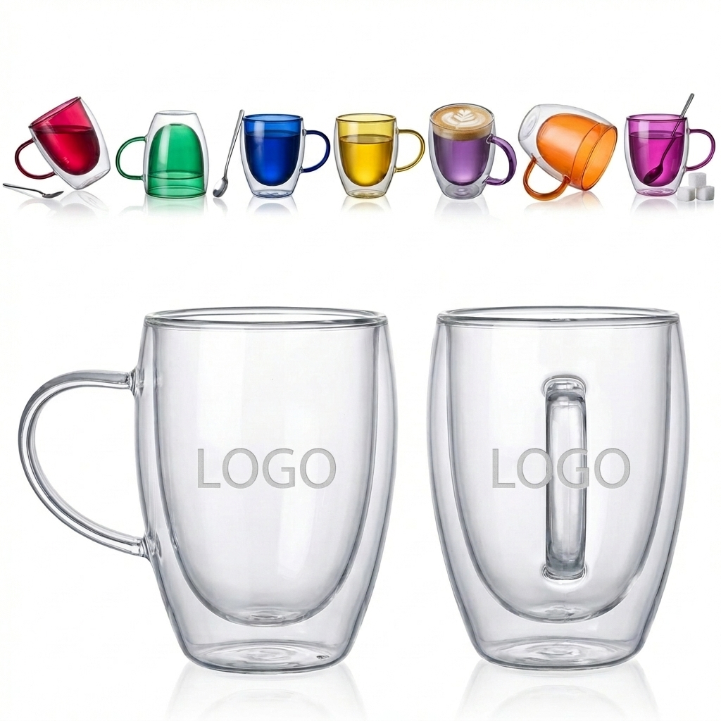Sweat-Free Customizable Insulated Espresso Glass Mug