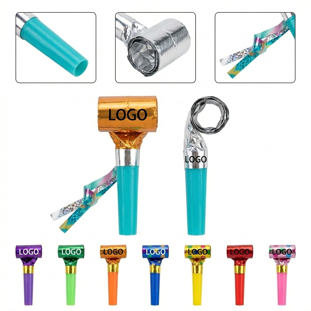 Eco-Friendly Kids Safe Birthday Noisemaker Whistles in Vibrant Colors