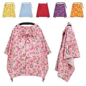 Button-Front Nursing Cover-Up with Sleeves & Bow