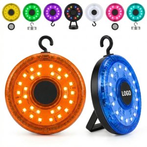 Multi-Color Magnetic LED Emergency Road Flare Disc with Hook & Stand