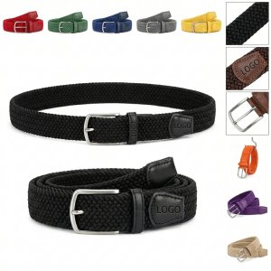Men's Stretch Woven Braided Belt for All-Day Comfort