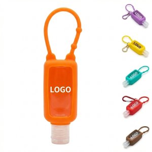 Travel-Ready 2oz Keychain Hand Sanitizer Holder with Silicone Sleeve